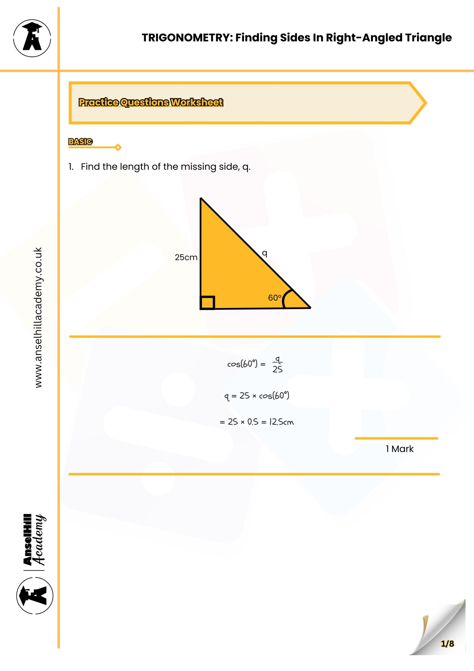 Trigonometry: Finding Sides in Right-Angled Triangles - Image 3