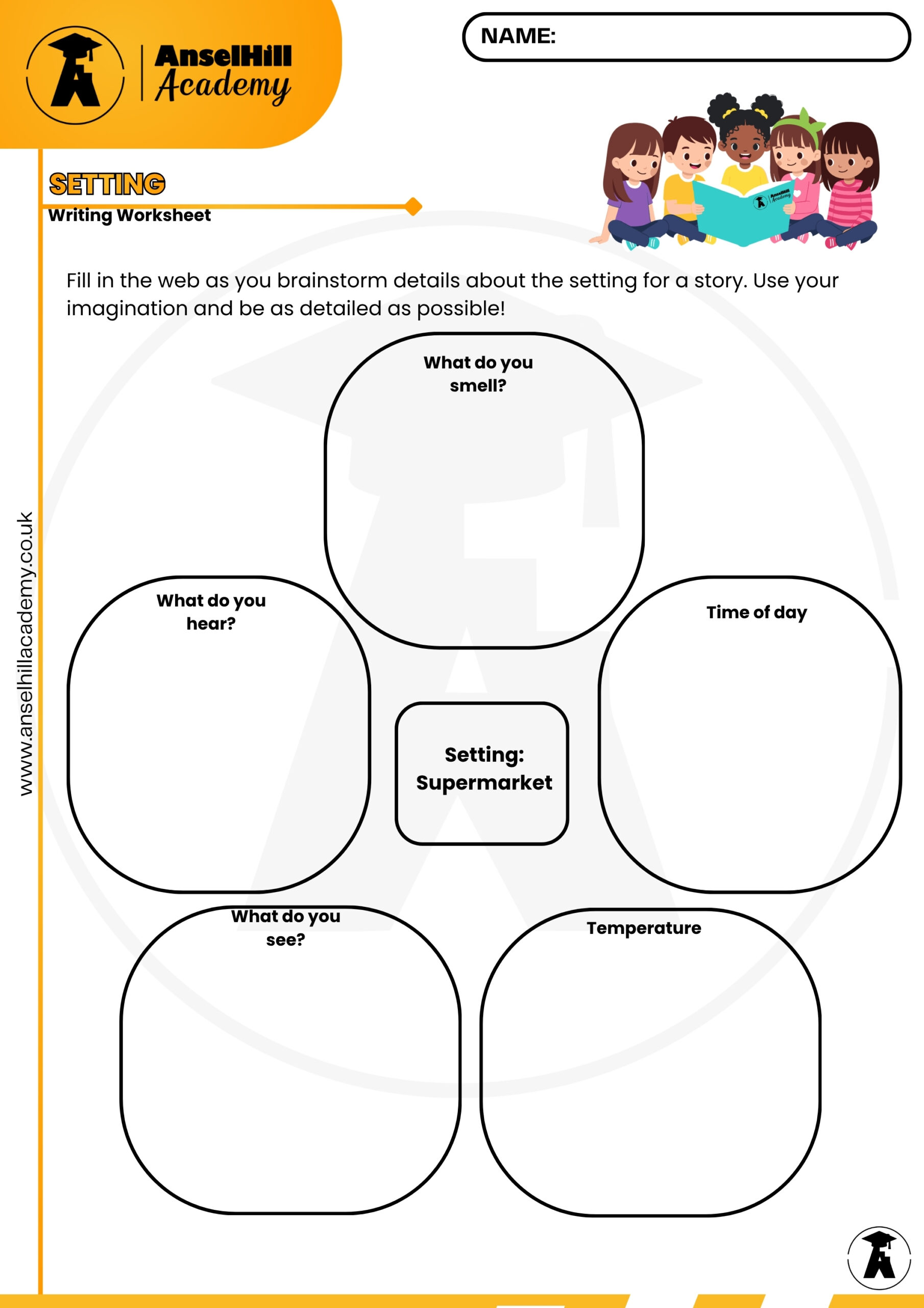 Story Setting Brainstorming: Supermarket Sensory Worksheet & Answer Key - Image 3