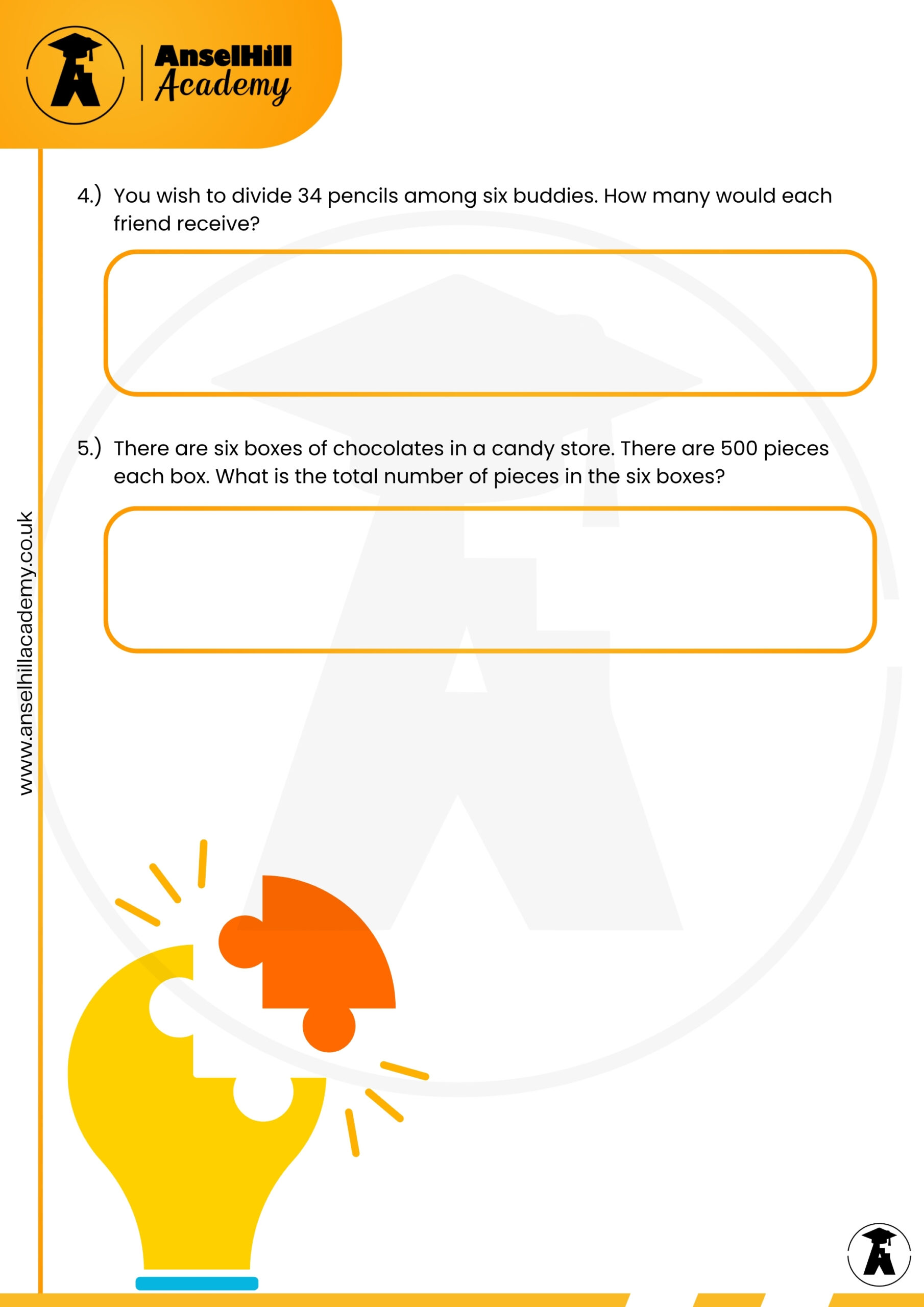 Mixed Multiplication and Division Word Problems Worksheet & Answer Key - Image 3