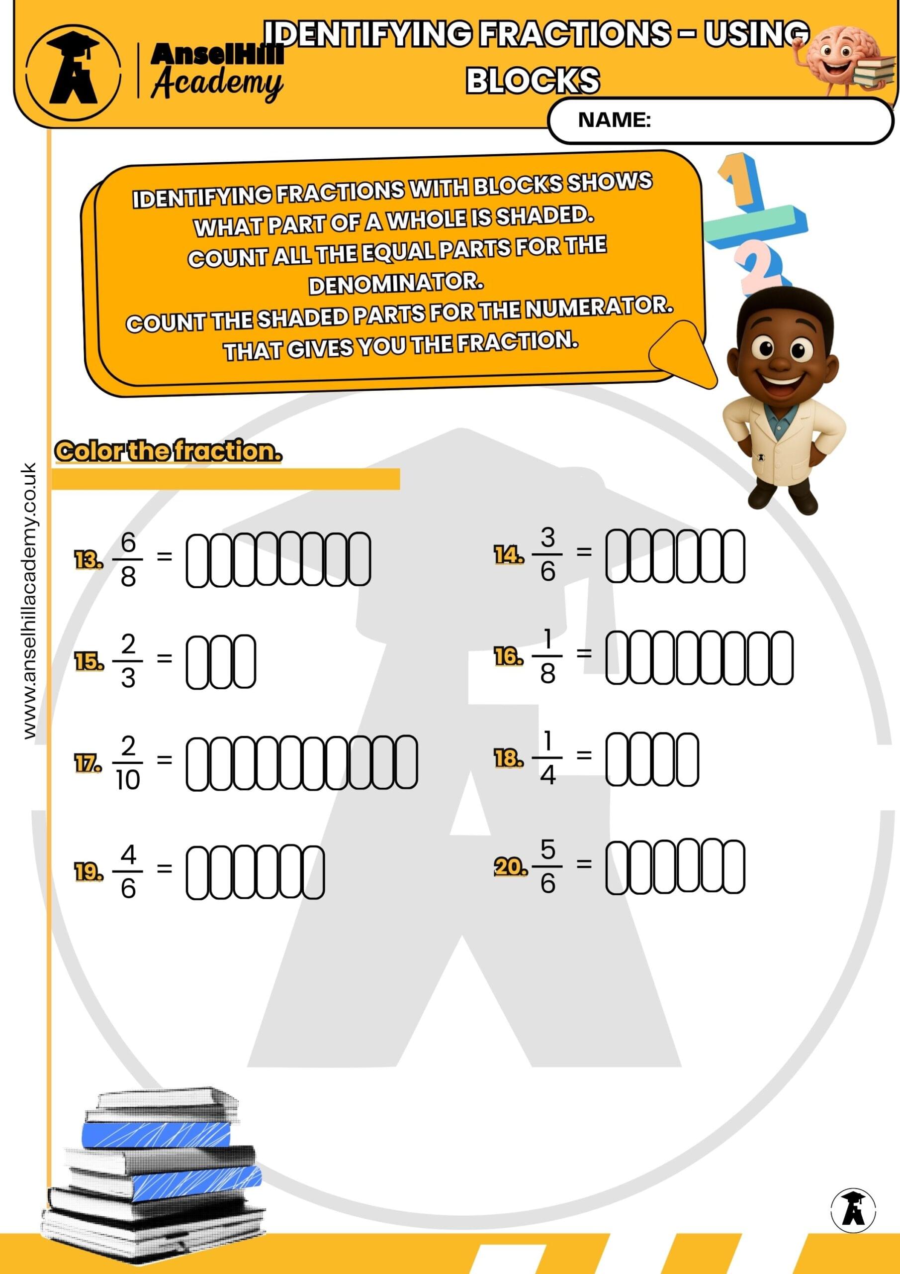 Identifying Fractions Using Blocks - Image 2