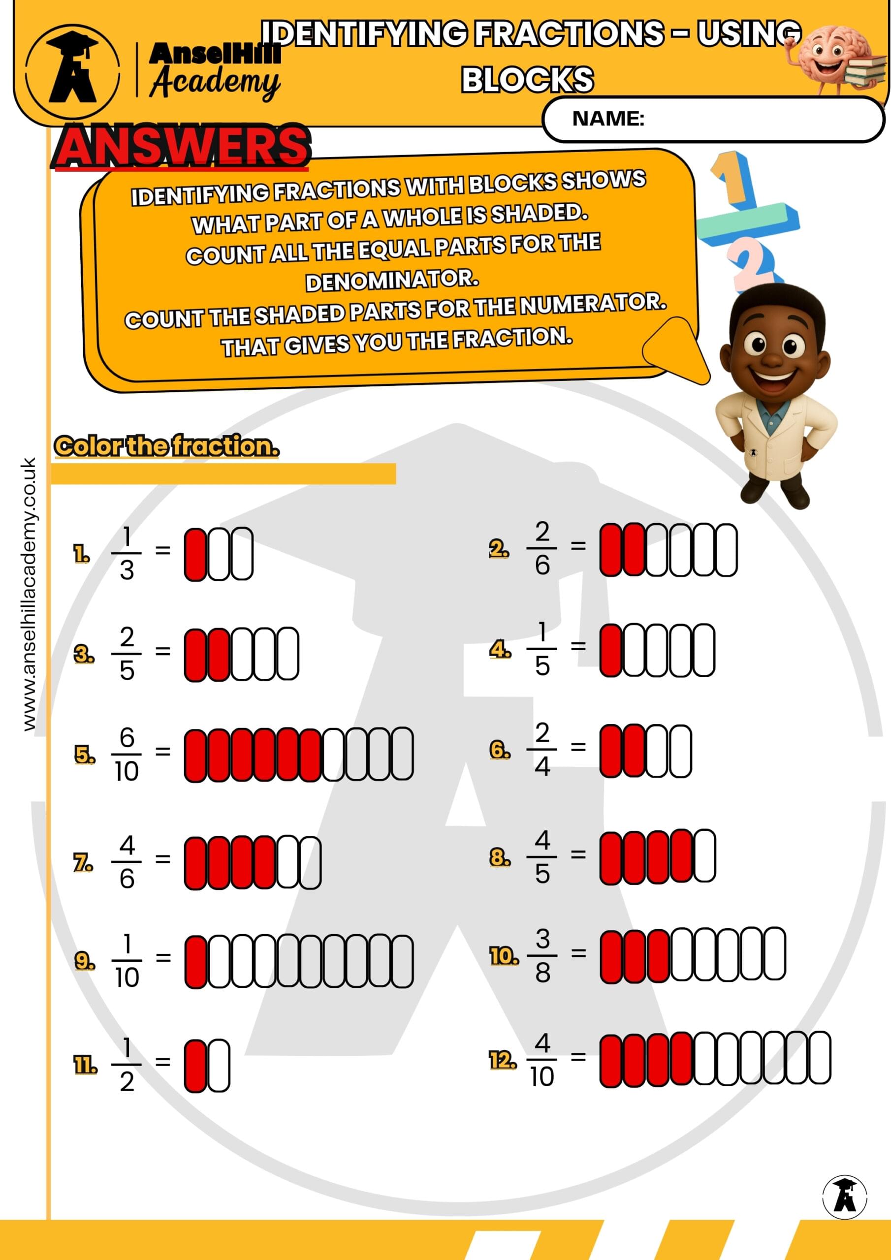 Identifying Fractions Using Blocks - Image 3