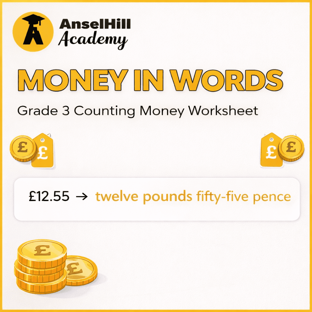 Money in Words – Grade 3 Counting Money